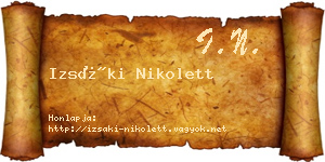 Izsáki Nikolett névjegykártya