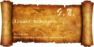 Izsáki Nikolett névjegykártya